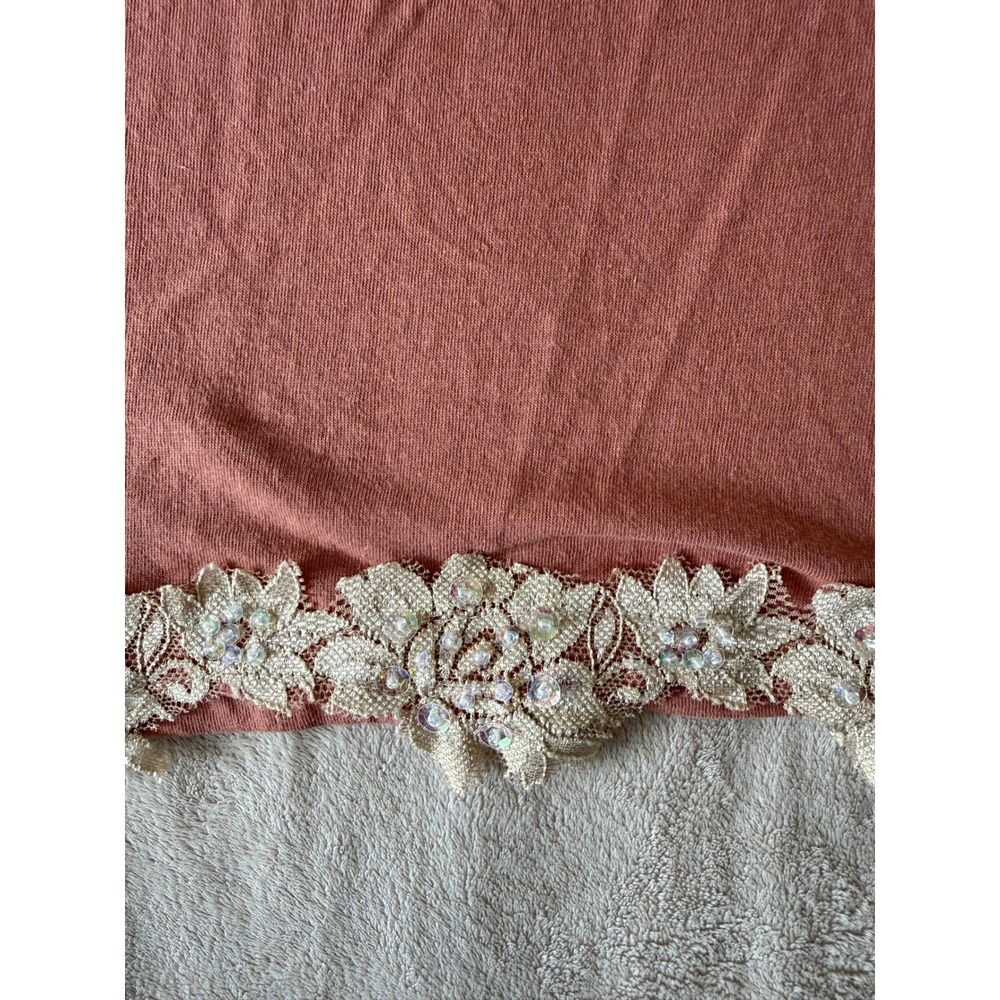 Cali Born & Bred Pink Floral Lace Beaded Cami Tank Top Y2K Cottagecore L - Picture 4 of 9
